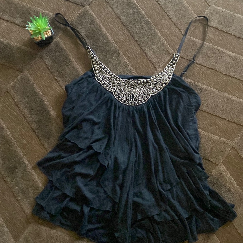 Black Layered Tank Top